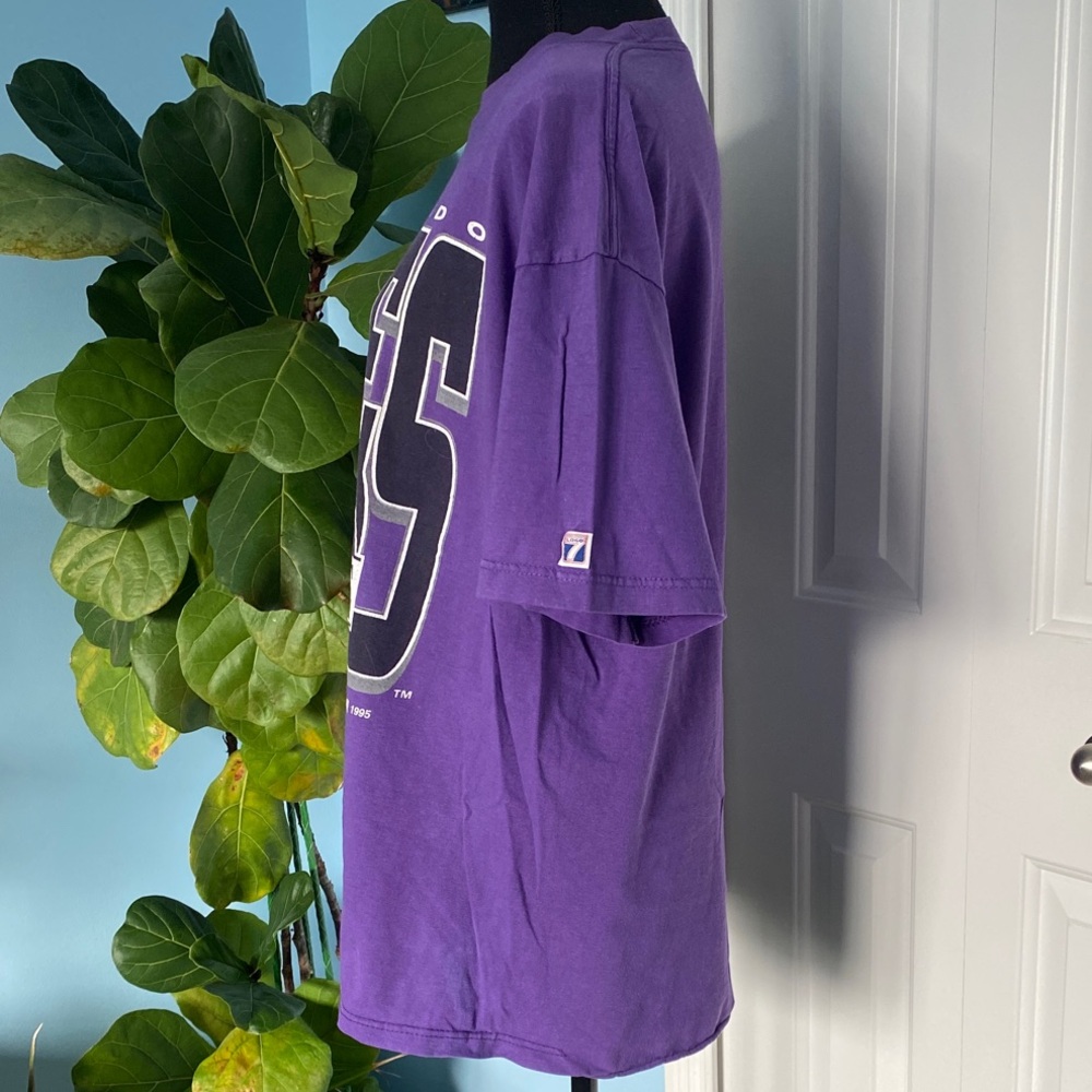 Rare Vintage 1995 Colorado Rockies MLB Team Graphic LOGO 7 Purple Large T-Shirt - Picture 4 of 9